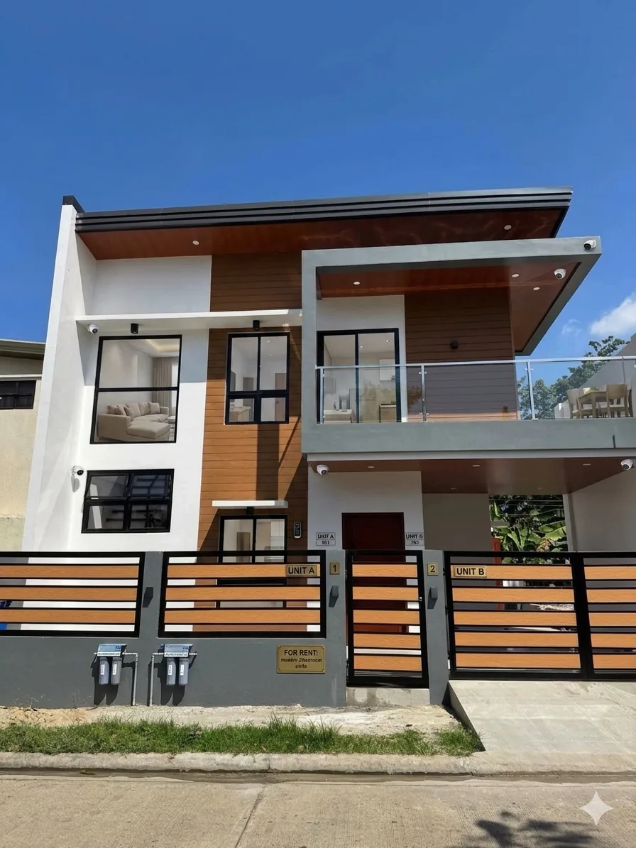 Exterior finish reference for a completed two-storey house
