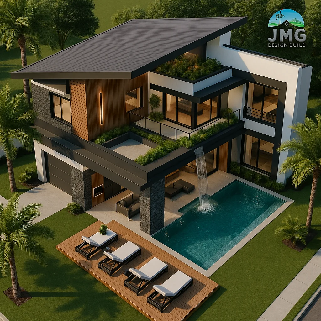 Modern villa with pool and roof deck amenity render for Cagayan de Oro residential construction