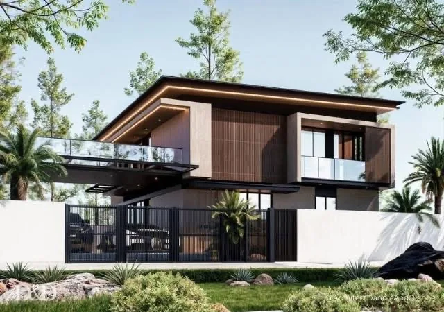 Two-storey home facade study for construction direction